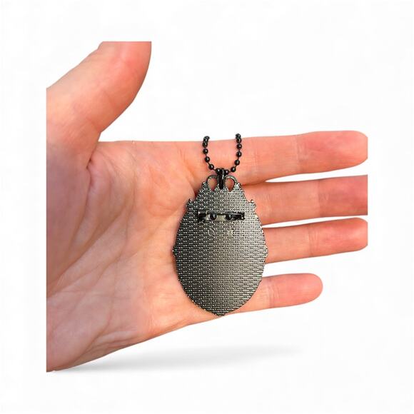 Pine Cone Embroidered Necklace, Handmade Pendant / Broach - Picture 4 of 4